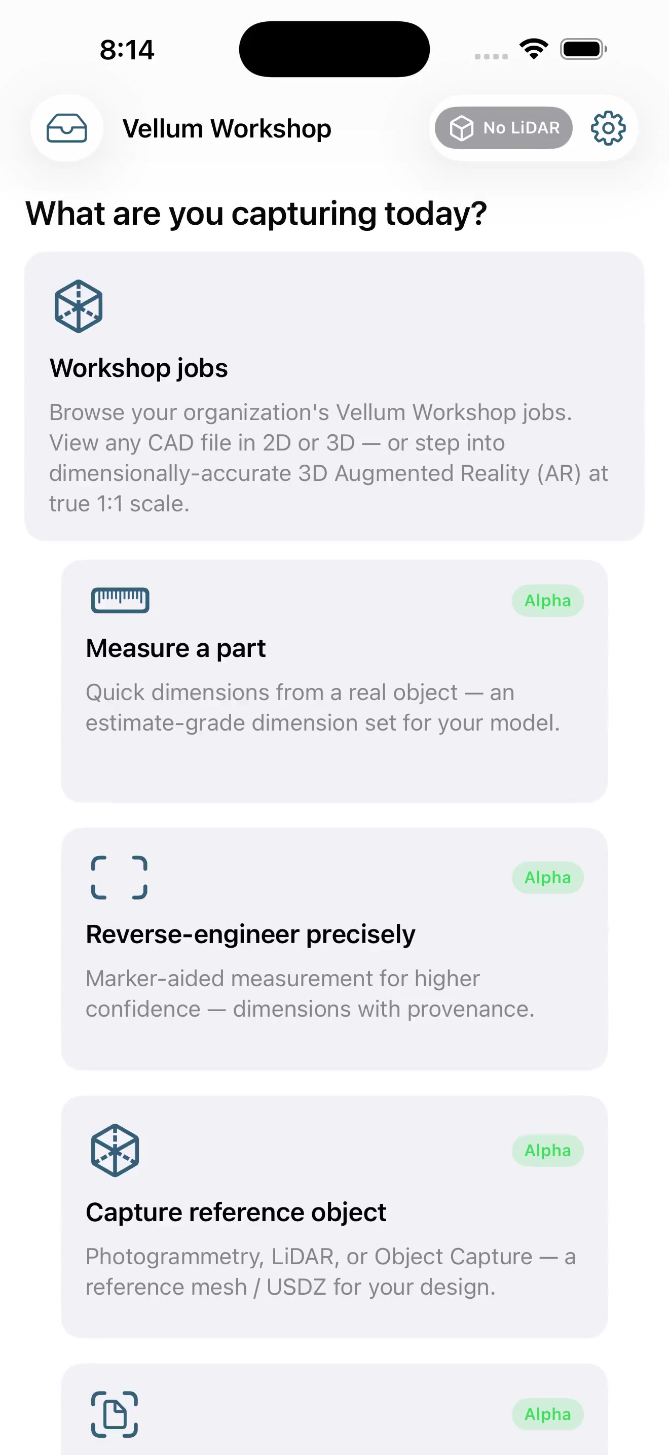 Vellum Workshop iPhone home screen